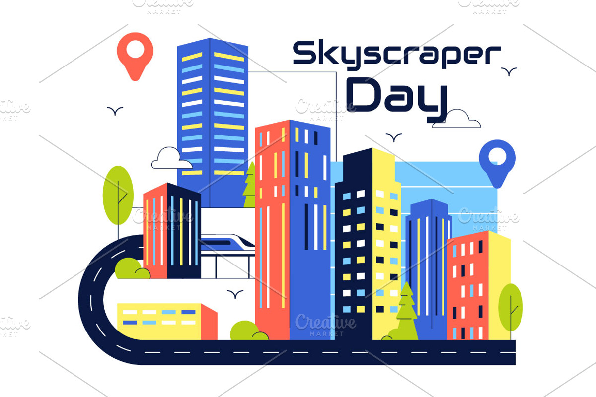 10 Skyscraper Day Illustration, a Technology Illustration by denayunebgt (Photo 4 of 4)