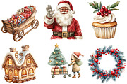 Watercolor Merry Christmas Clipart, an Illustration by Daily.Designs (Thumbnail 4 of 4)