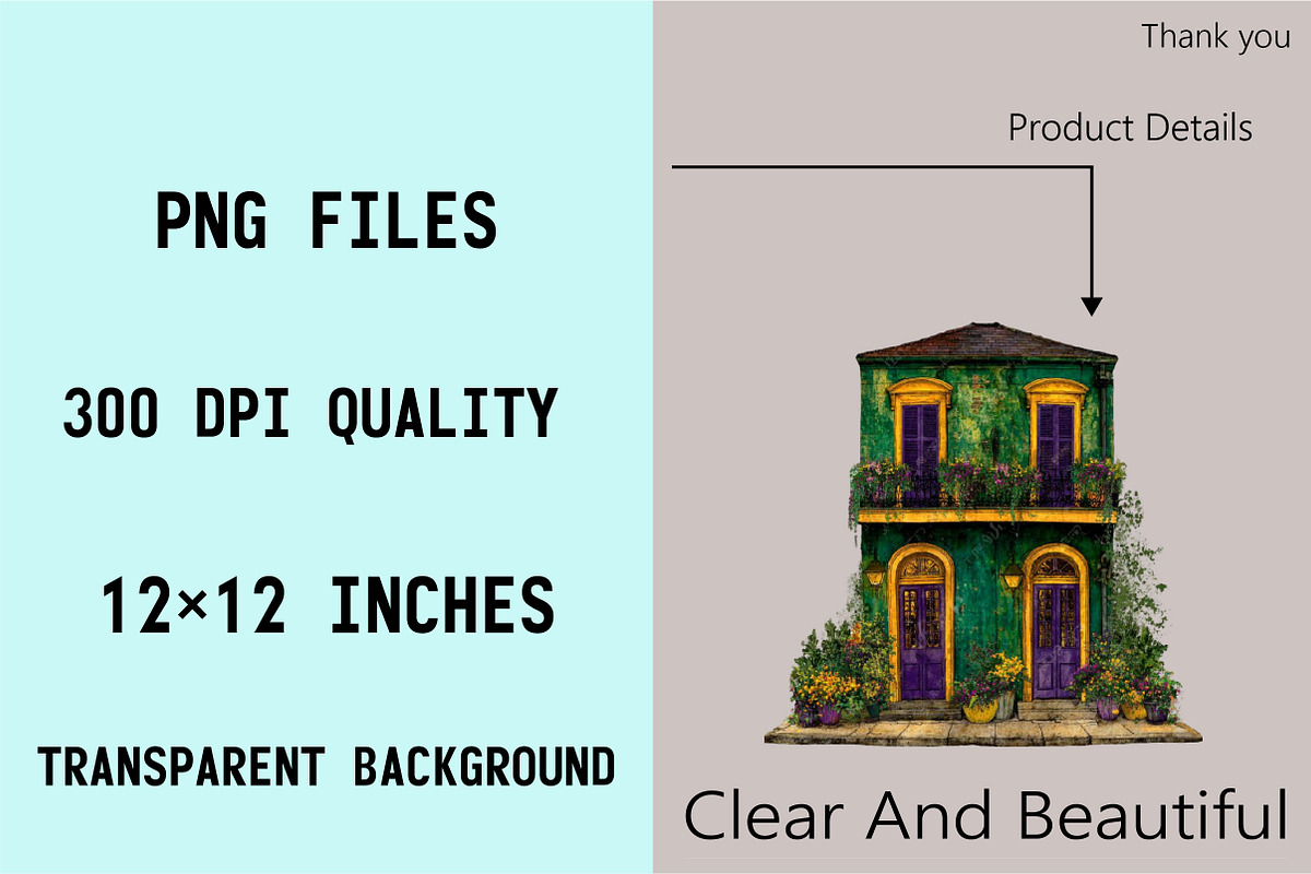 Watercolor Mardi Gras House Clipart, an Illustration by SVGArt (Photo 4 of 7)