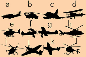 Aircrafts Silhouettes Dingbats Font