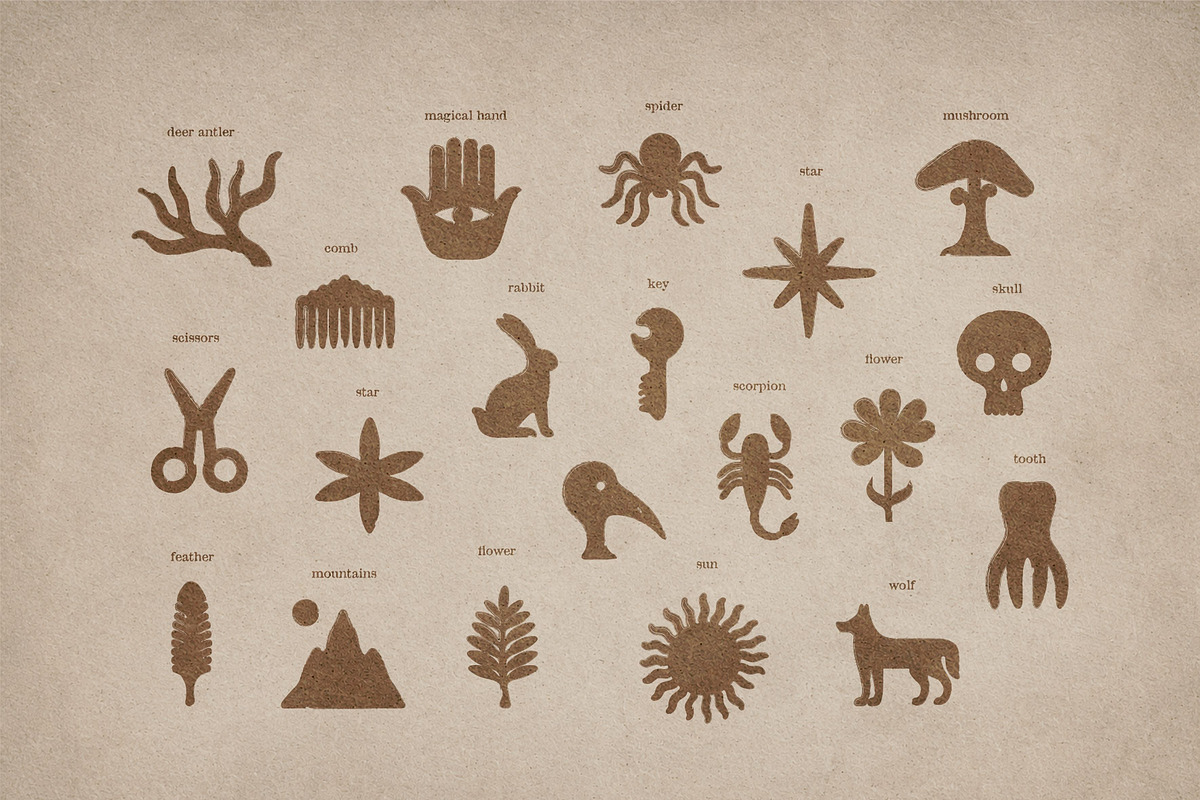 Mystic Nature: 100 Textured Symbols, an Object Illustration by Veyla (Photo 3 of 14)