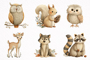 Cute Woodland Animal Clipart, an Illustration by DreamArtGraphic (Thumbnail 2 of 8)