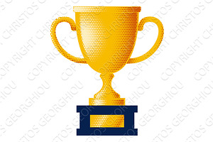 Retro Gold Trophy Cup Award Icon, an Object Illustration by Christos Georghiou