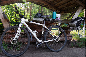 Tourist bike. Bicycle and travel, a Sports & Recreation Photo by Stockphoto by vzwer