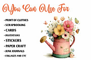 Watercolor Watering Can Clipart, an Illustration by CreationArt (Thumbnail 3 of 7)