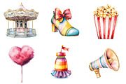 Pastel Summer Circus Clipart, an Illustration by CreationArt (Thumbnail 2 of 5)