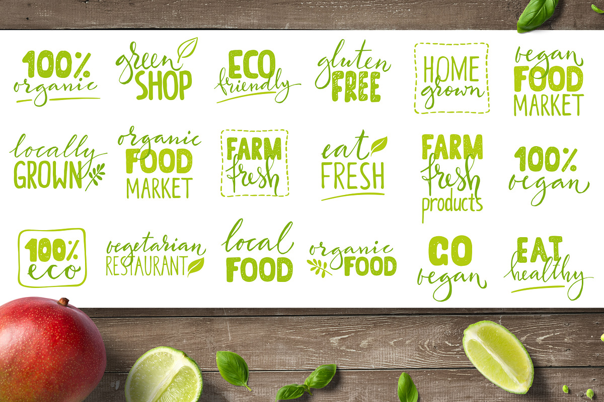 Organic Food Lettering & Labels, a Graphic by Giraffarte (Photo 6 of 7)