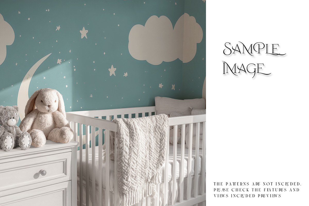 Nursery Wallpaper PNG & PSD Mockups, a Mockup by mock-ups (Photo 7 of 15)