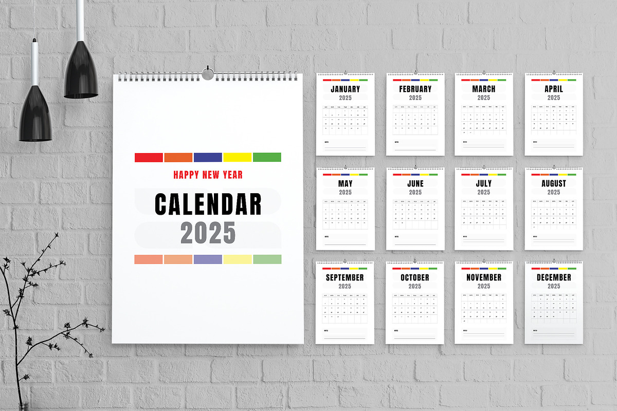 Colourful Calender Design 2025, a Stationery Template by MightyDesign (Photo 1 of 7)