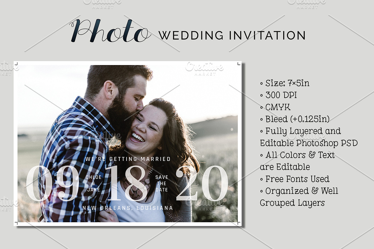 Photo Wedding Invitation, an Invitation Template by Cyrah's Collection (Photo 1 of 4)