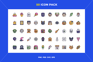 50 Halloween icons, an Outline Icon by Wencory
