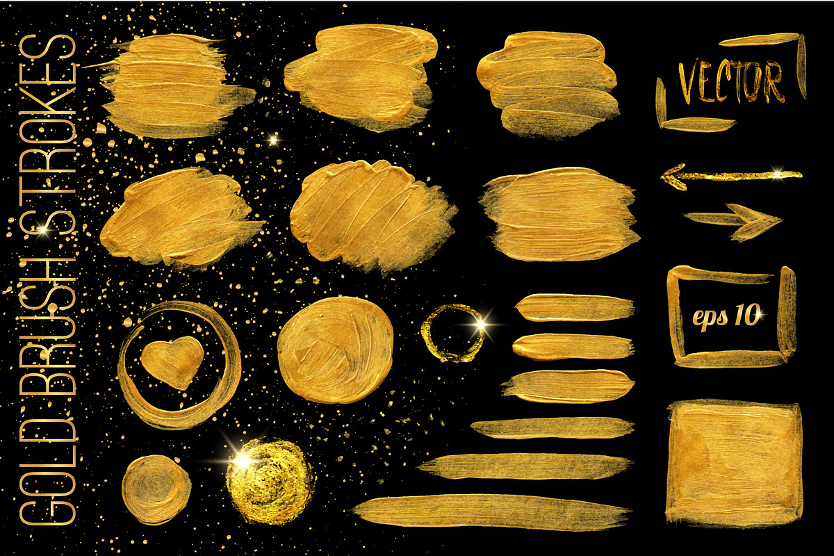 Gold brush strokes & background, a Texture Graphic by Margo Miller (Photo 2 of 23)