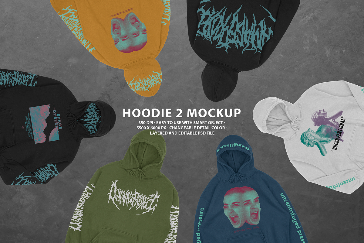 Realistic Hoodie 2 Mockup, a Hoody Mockup by Uncentrifuged Pressure (Photo 1 of 7)