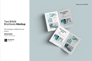 Two Bifold Brochures Mockup