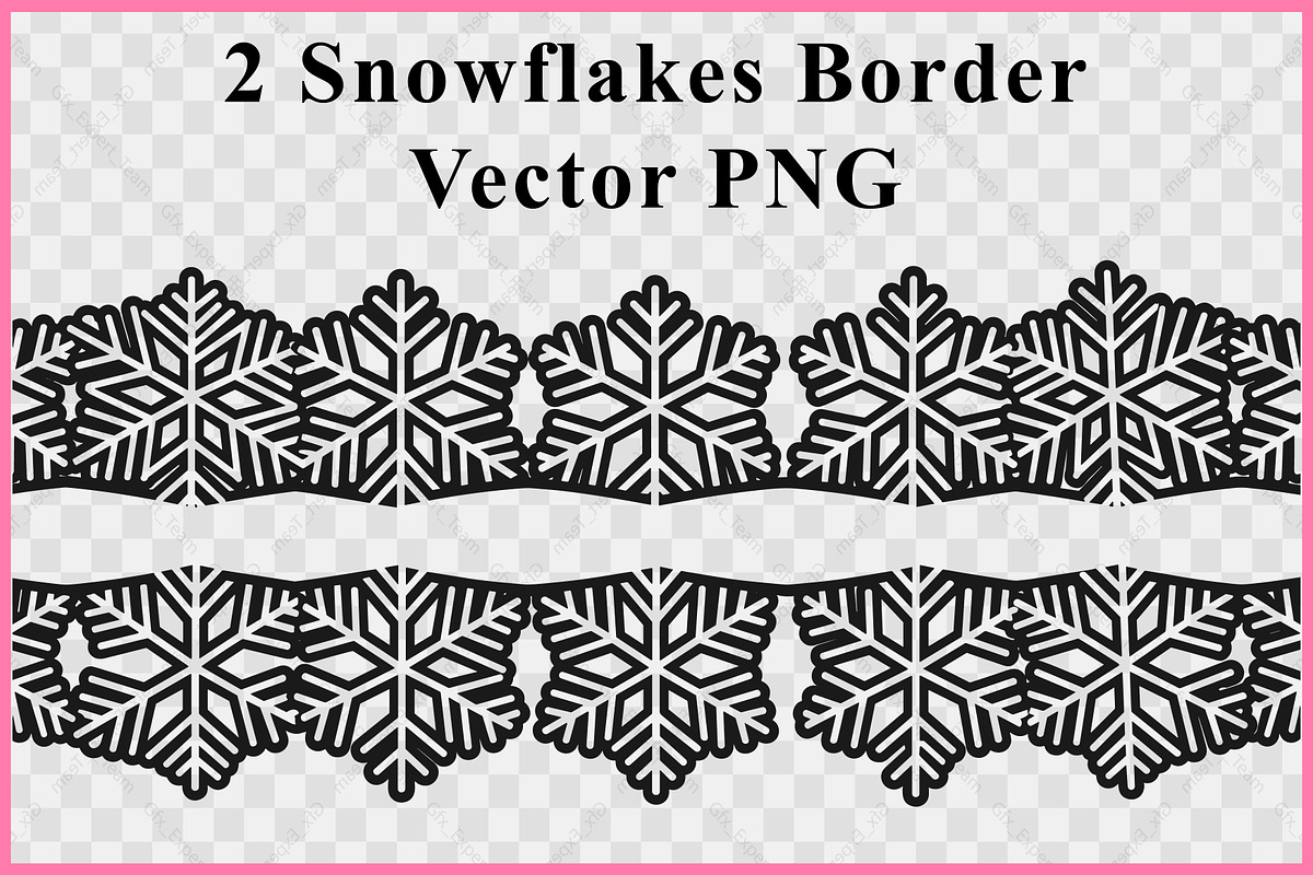 Snowflake Border SVG Clipart Vector, a Decorative Illustration by Gfx Expert Team (Photo 3 of 7)