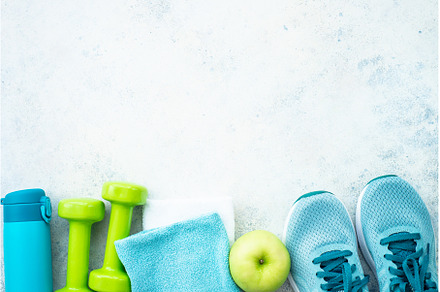 Fitness equipment on pink background, a Sports & Recreation Photo by Nadia-nb