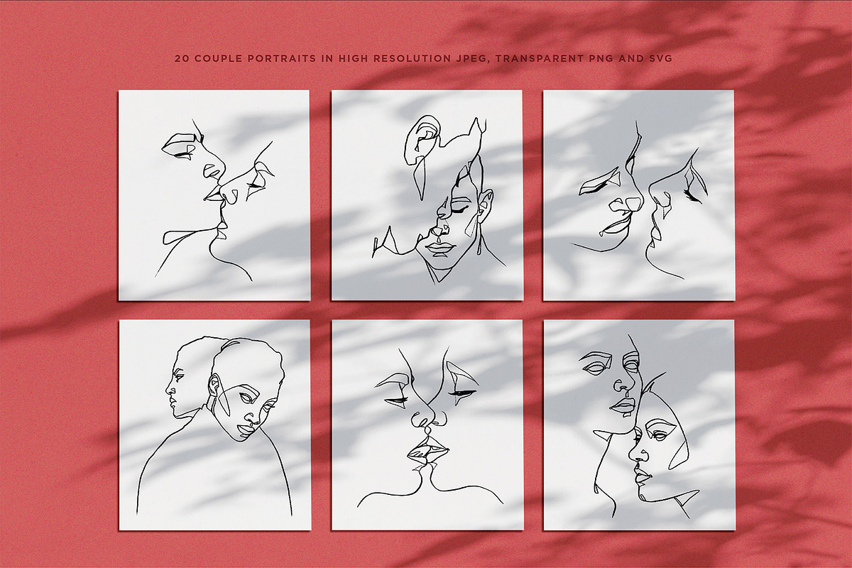Abstract Couple Portrait Line Art, a Decorative Illustration by Rough Edges Supply Co. (Photo 2 of 9)