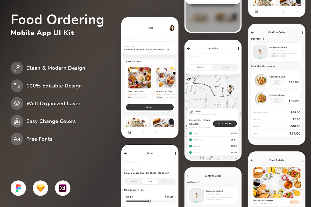 Food Ordering Mobile App UI Kit, an UI Kit Template by Betush (Photo 3 of 3)
