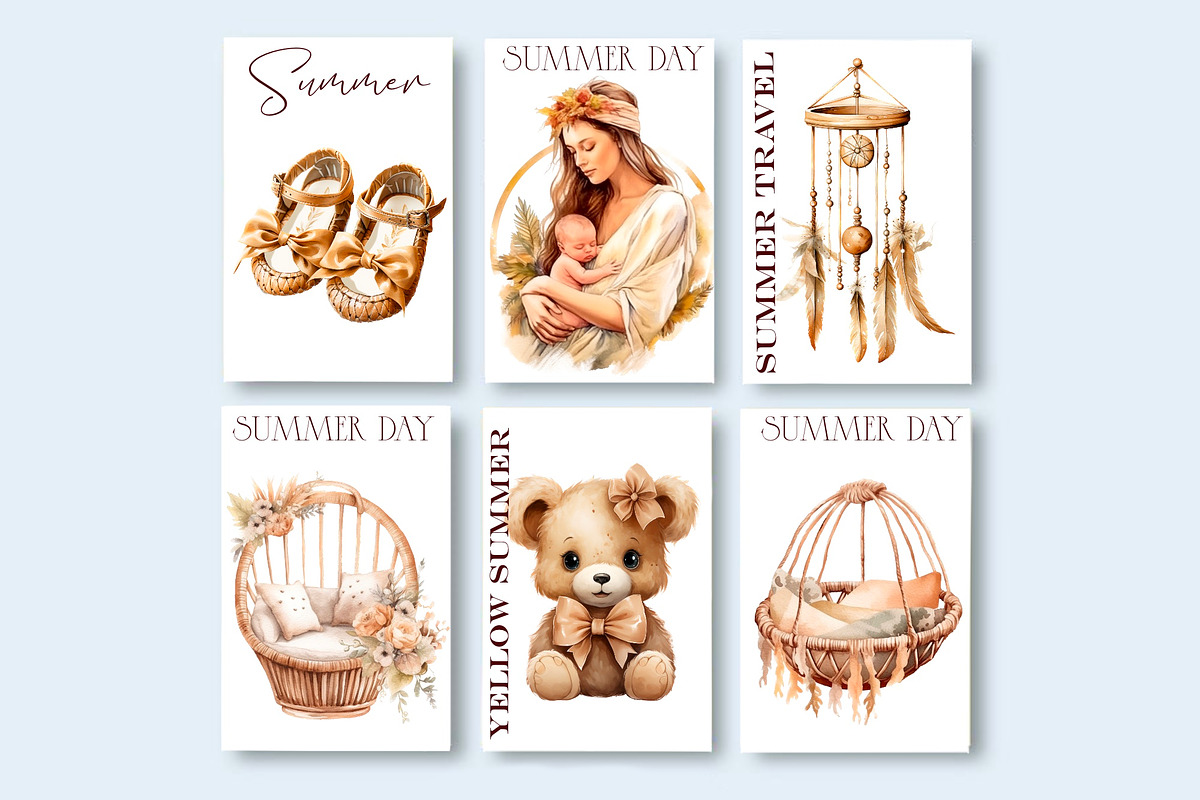 Boho Baby , Watercolor clipart, a Decorative Illustration by Hello My Print (Photo 4 of 10)