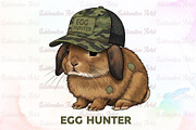 Egg Hunter Bunny PNG,Camo Easter Bun, an Illustration by Sublimation Artist (Thumbnail 1 of 6)