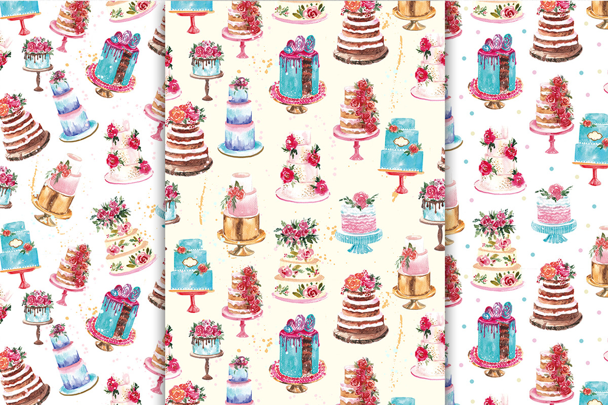 Watercolor wedding cake, a Decorative Illustration by martynmarin (Photo 3 of 4)