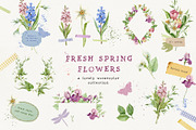 FRESH SPRING FLOWERS watercolor set, a Decorative Illustration by long summer (Thumbnail 1 of 11)
