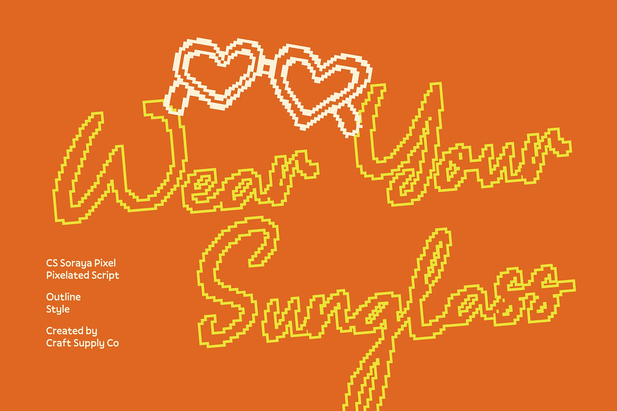 CS Soraya Pixel, a Script Font by Craft Supply Co. (Photo 7 of 8)