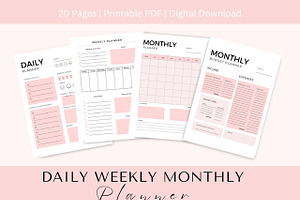 Daily Weekly Monthly Digital Planner