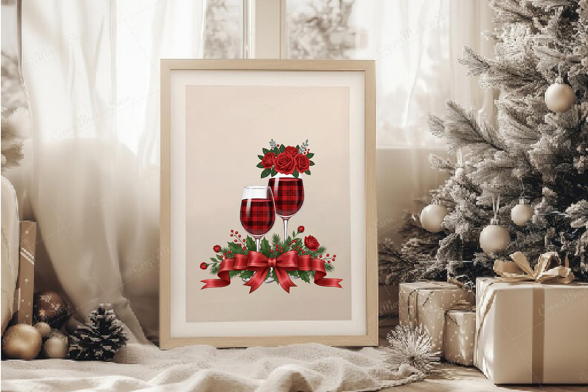 Christmas Wine Glass PNG, an Illustration by DreamArtGraphic (Photo 3 of 5)