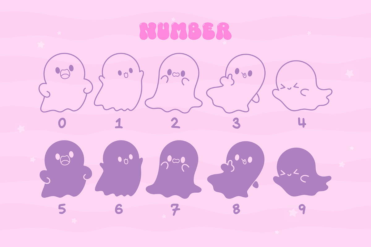 Kawaii Ghost Font, a Handwritten Font by Babymimiart (Photo 10 of 10)