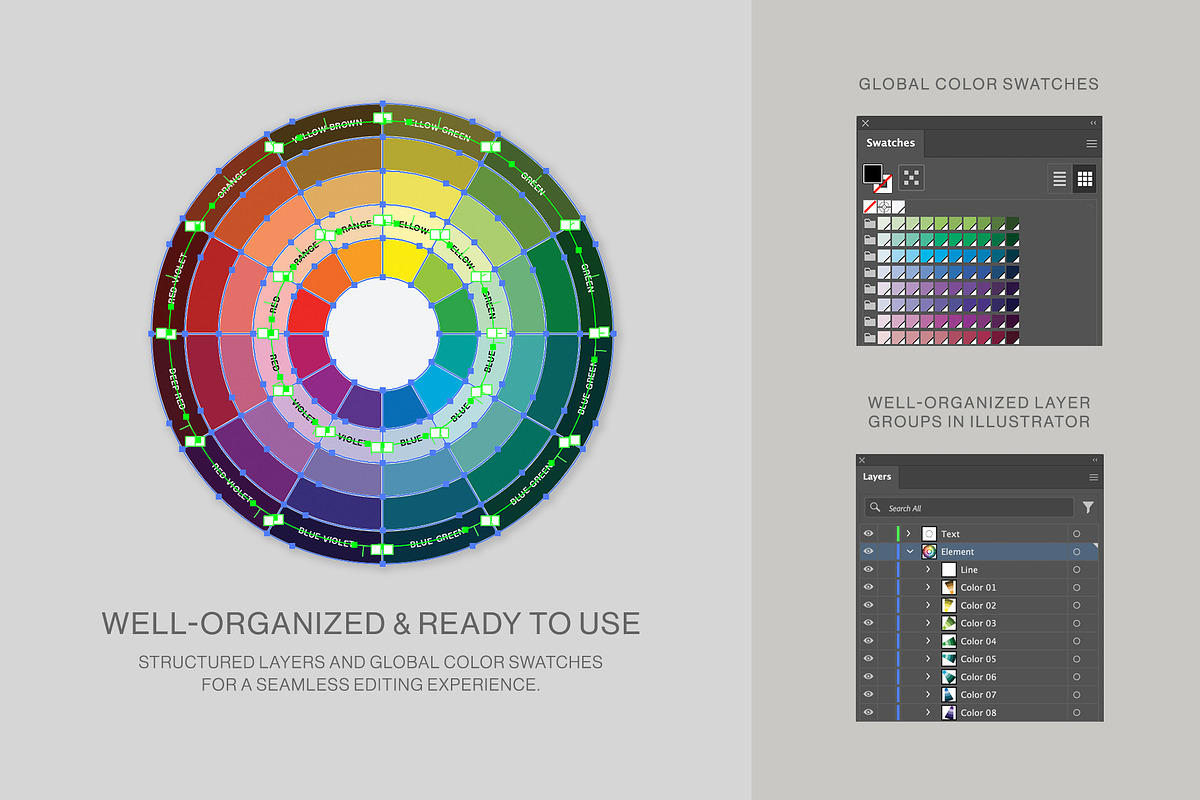 Color Wheel Chart Template, a Branding & Logo Template by DesignerCandies