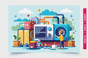 Industrial Worker Inspecting Equipme, an Illustration by Tanuart (Thumbnail 2 of 3)