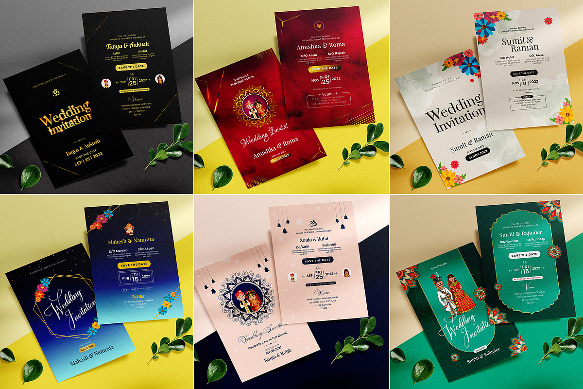 Indian Wedding Invitation Card Set, an Invitation Template by Creative Hatti (Photo 4 of 5)