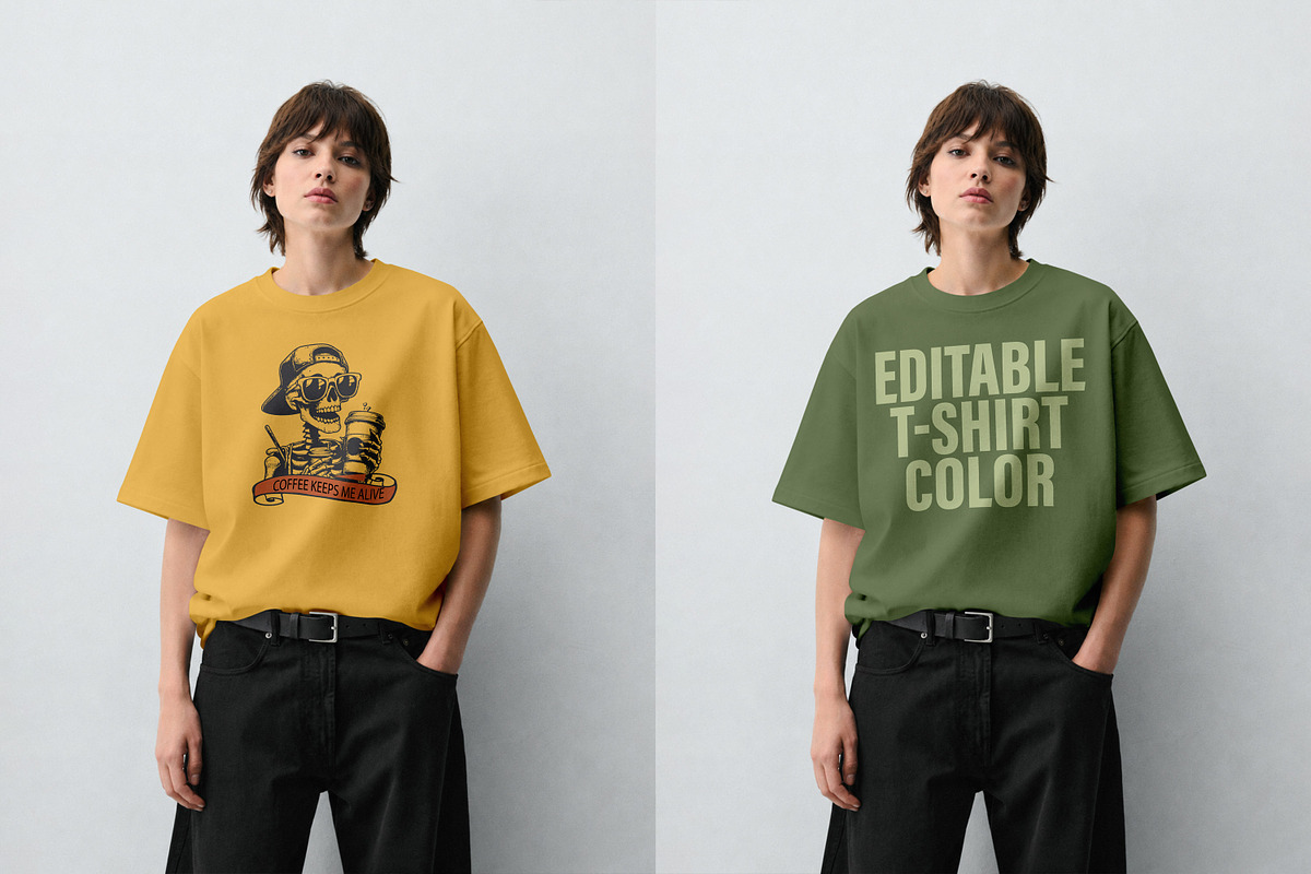 T-Shirt Mockup PSD - Female Model, a Shirt Mockup by Rymden_Fl (Photo 6 of 7)