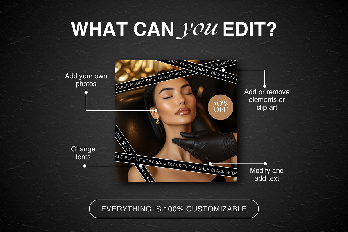 Black Friday Instagram Medspa, a Social Media Template by DesignsbyMariaStudio (Photo 6 of 10)