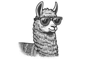 Cool Llama Wearing Sunglasses