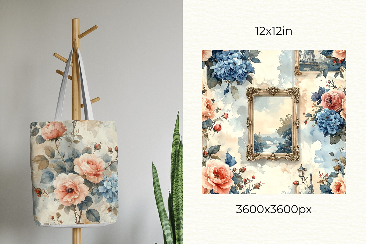 Vintage French Seamless Patterns, a Pattern Graphic by Anna Design Studio (Photo 5 of 6)