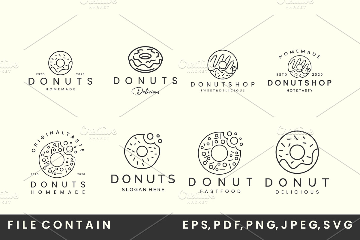 bundle logo doughnut with linear, a Branding & Logo Template by SD 22