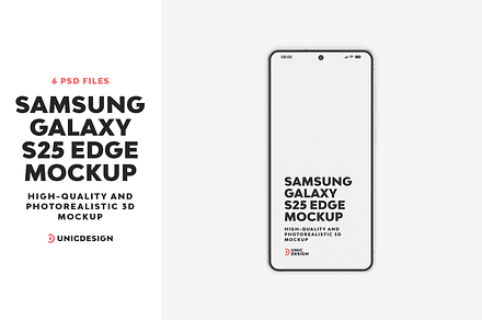 Samsung Galaxy S25 Edge Mockup, an Android Mockup by UnicDesign
