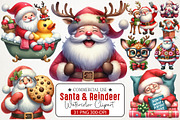 Quirky Santa & Reindeer Christmas Cl, an Illustration by RobertsArt (Thumbnail 1 of 7)