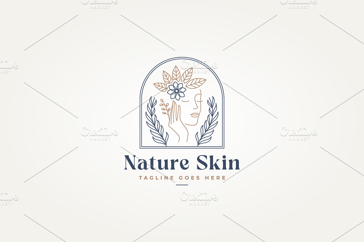 natural beauty skin line art logo, a Branding & Logo Template by Blazybone (Photo 2 of 2)