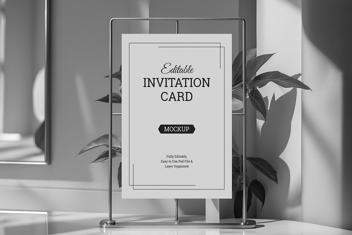 Editable Invitation Card Mockup, a Product Mockup by graphypix (Photo 4 of 4)
