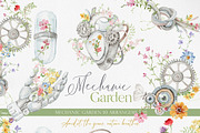 Watercolor MECHANIC GARDEN FLORAL, a Decorative Illustration by Beigetime (Thumbnail 5 of 9)