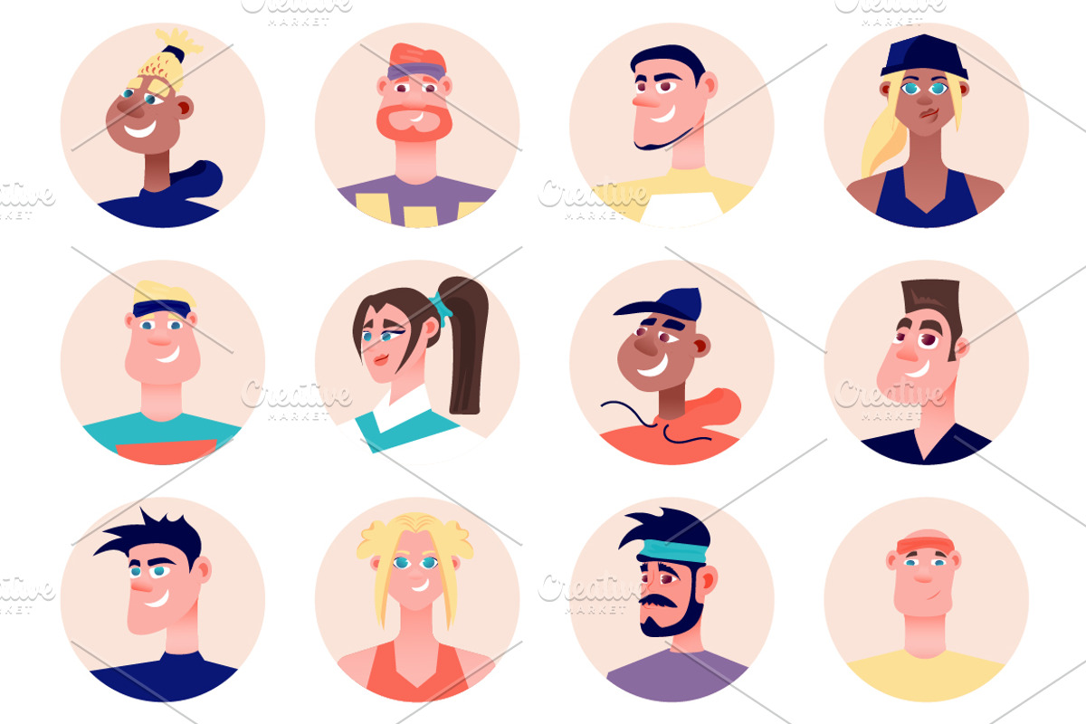 Cartoon People Avatars, an Emoji Icon by alexdndz (Photo 8 of 13)