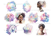 Pastel Black Princess Watercolor, a Person Illustration by GlamArtZhanna (Thumbnail 2 of 5)