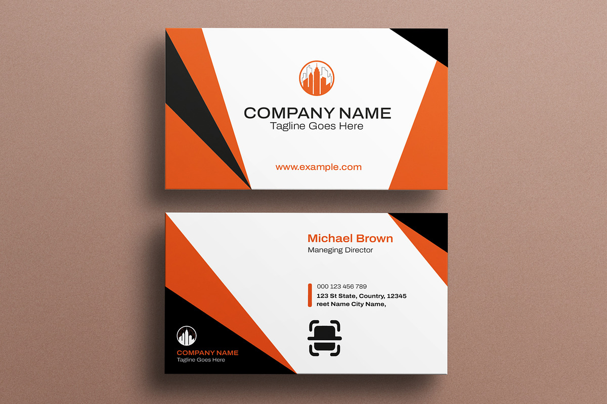 Orange and Black Business Card, a Business Card Template by MightyDesign (Photo 1 of 6)