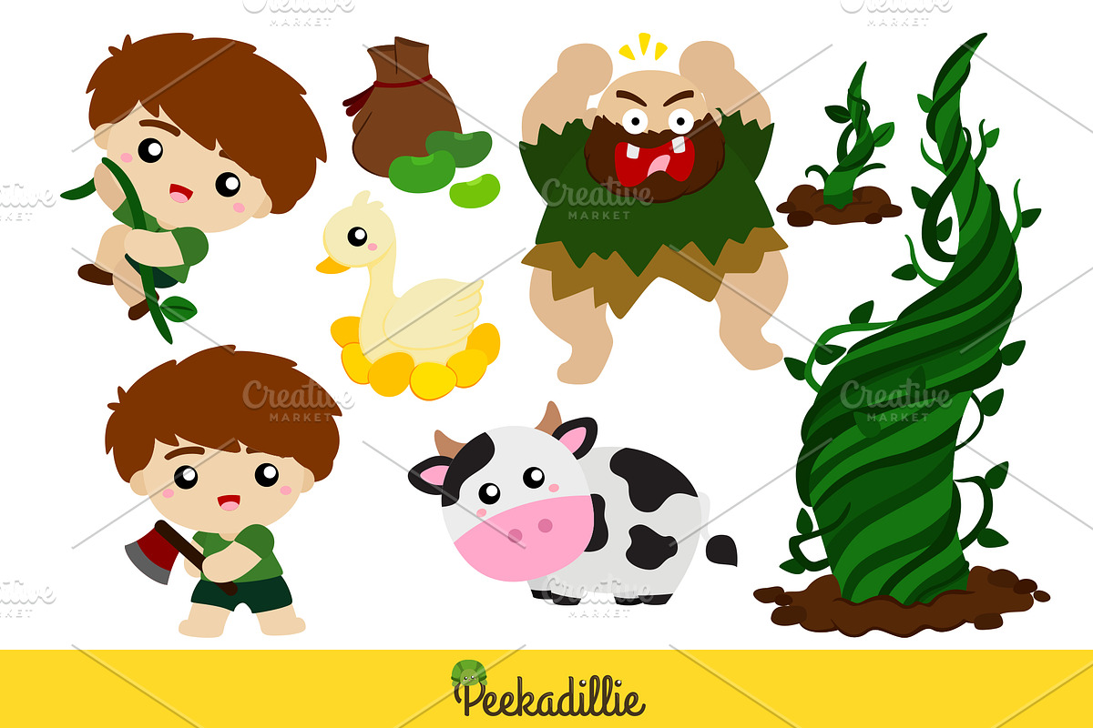 Jack Giant Beanstalk Vector Clipart, a Graphic by Peekadillie Art (Photo 3 of 3)