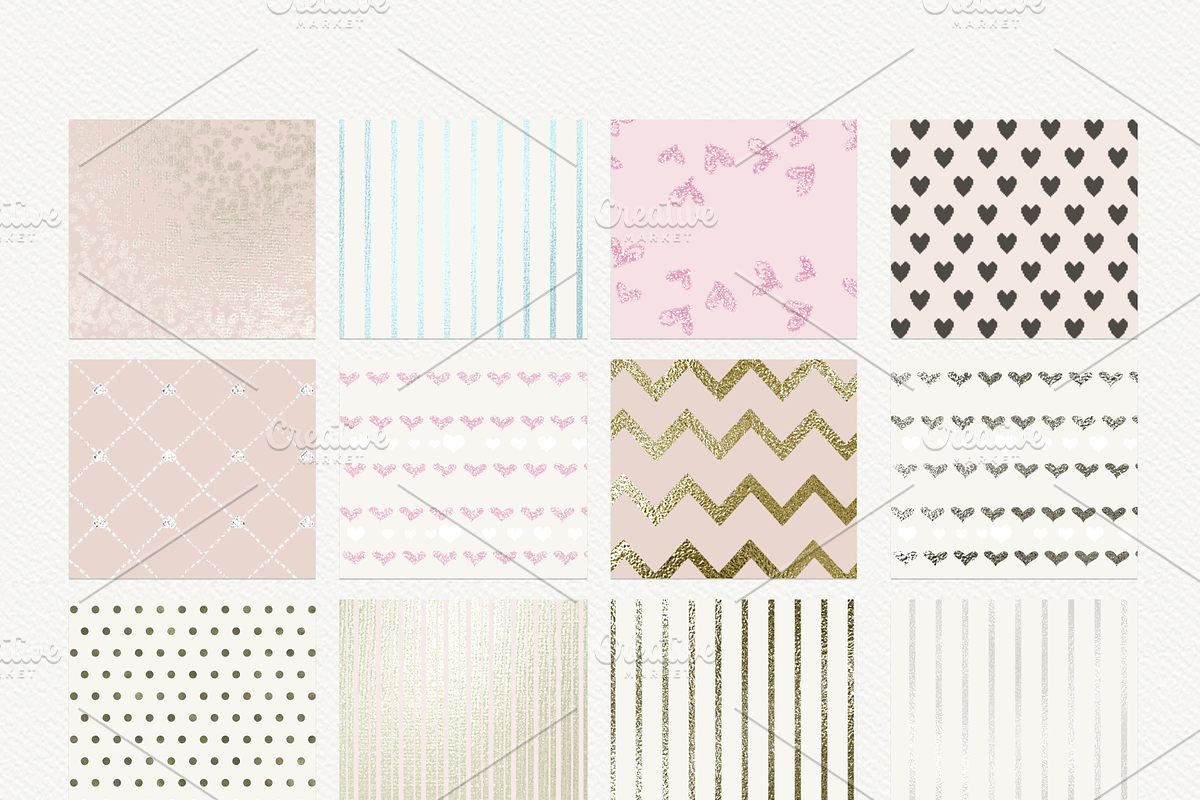 Coquette Valentines Digital Paper, a Pattern Graphic by Photohacklovers (Photo 4 of 9)