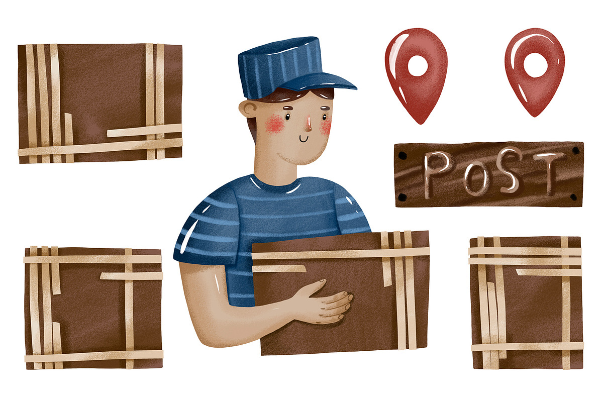 Delivery Cartoon Postman Courier, an Object Graphic by the_myro (Photo 2 of 3)