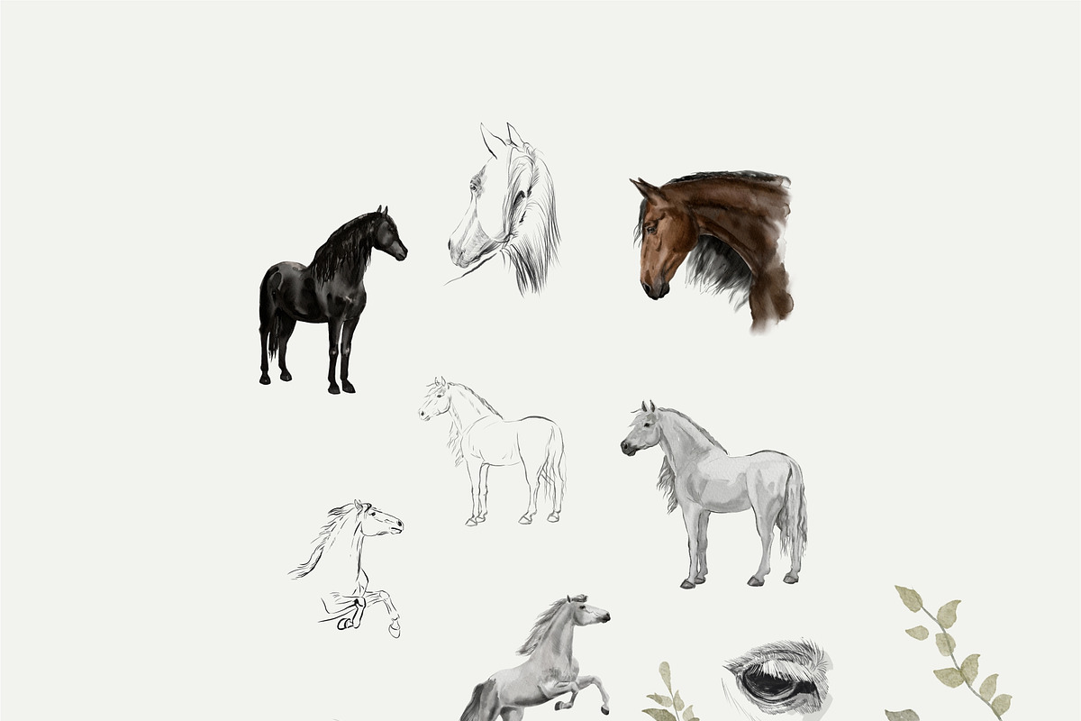 Freedom. Hand painted - horses., an Animal Illustration by Youksy (Photo 6 of 8)